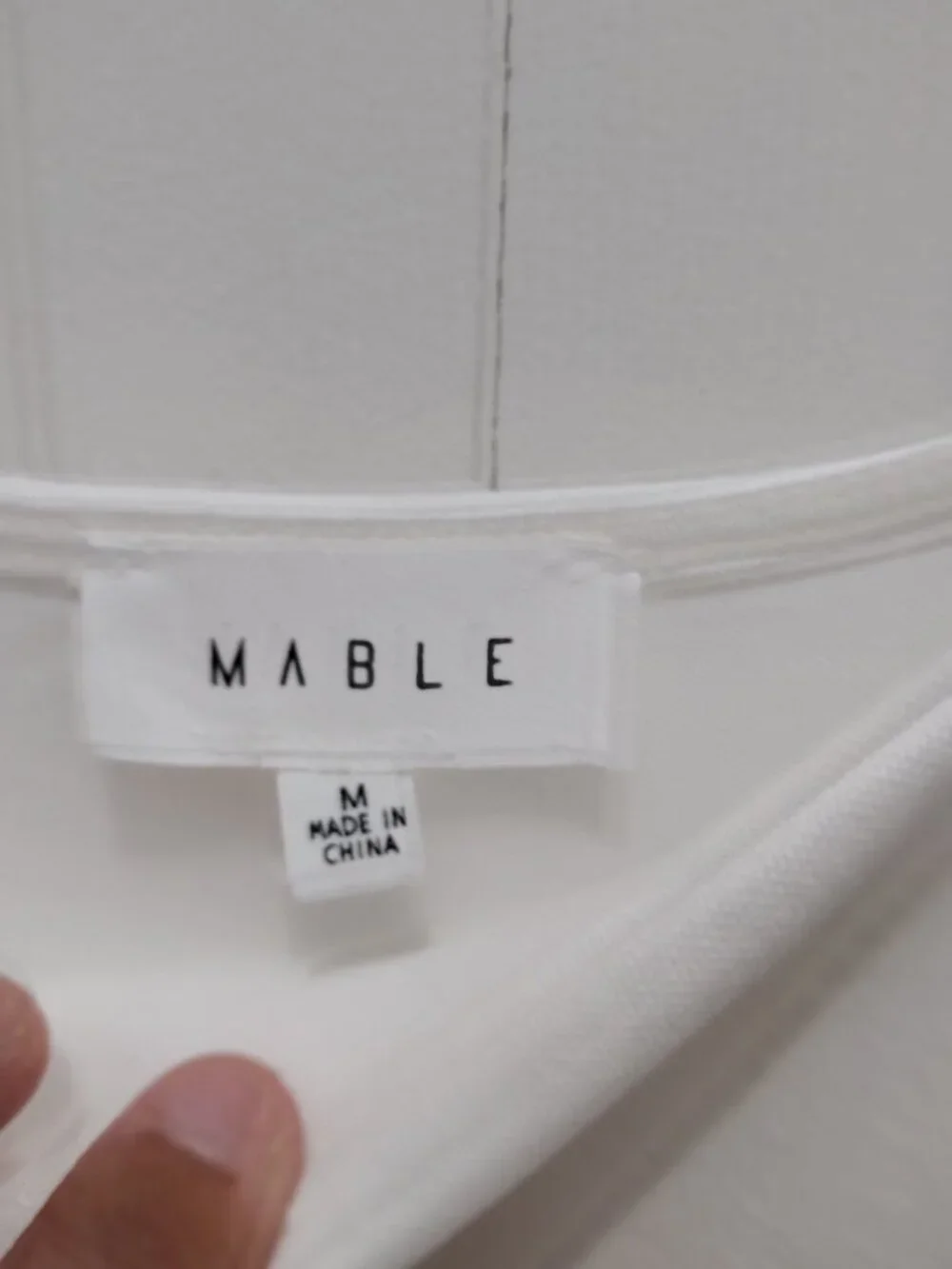 Mable White Bubble Hem Mini Dress Size M Scoop Neck Sleeveless Fit & Flare NWOT - Picture 5 of 7